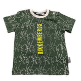 Bikkembergs T-Shirt Girocollo Tinta Unita con Stampe per Neonato BK2143 VERDE BiKKEMBERGS 