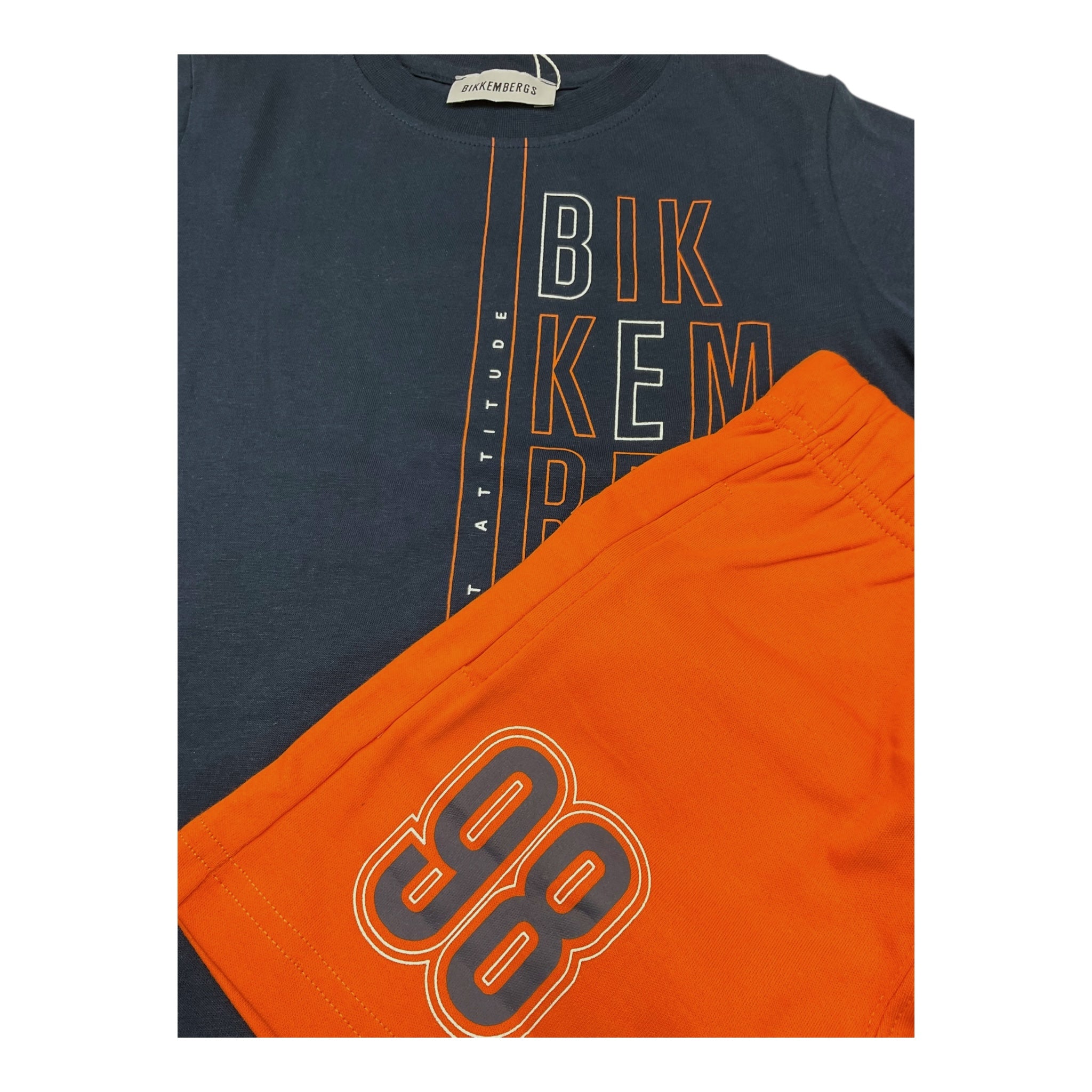 Bikkembergs Completo 2 Pezzi T-Shirt-Bermuda per Bambino BK3214 BLU/ARANCIONE BiKKEMBERGS 