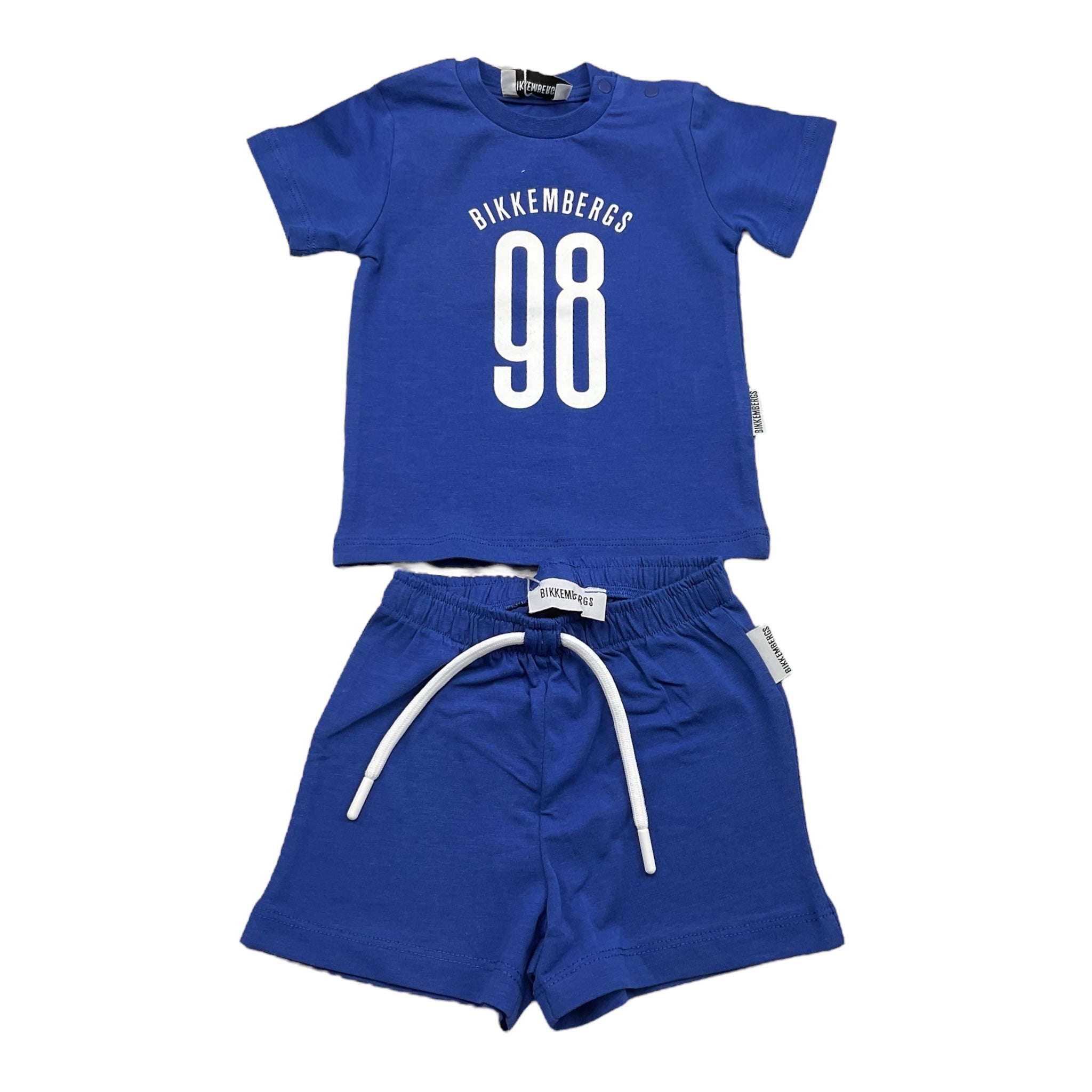 Bikkembergs Completo 2 Pezzi Tinta Unita T-Shirt-Bermuda per Neonato BK3416 BLU BiKKEMBERGS 
