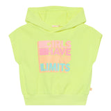 Billieblush Felpa Smanicata Tinta Unita con Cappuccio per Bambina U20846 GIALLO FLUO BillIEBLUSH 