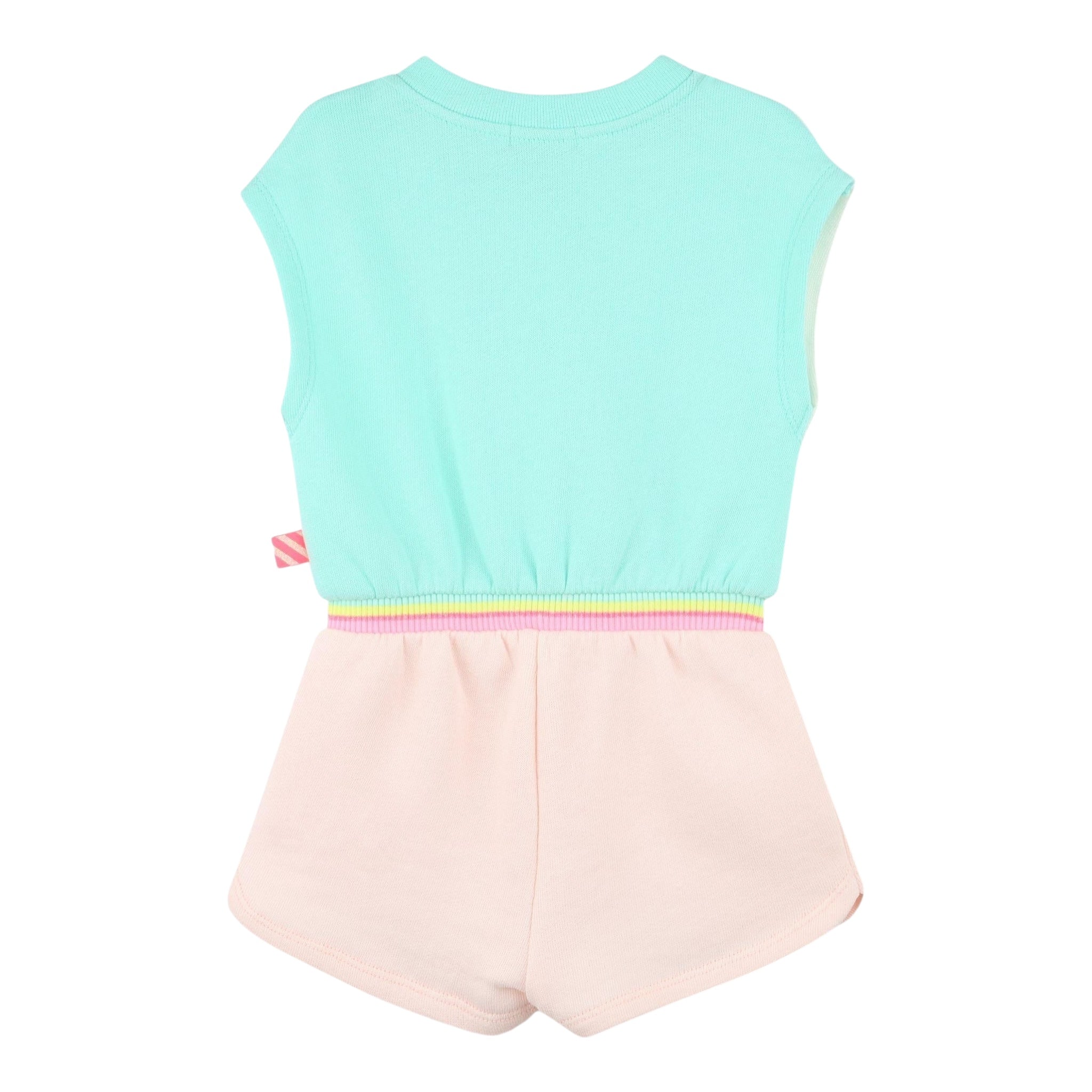 Billieblush Tuta Intera Tricolore con Bottoni Mezza Manica per Neonata U21028 BIANCO BillIEBLUSH 