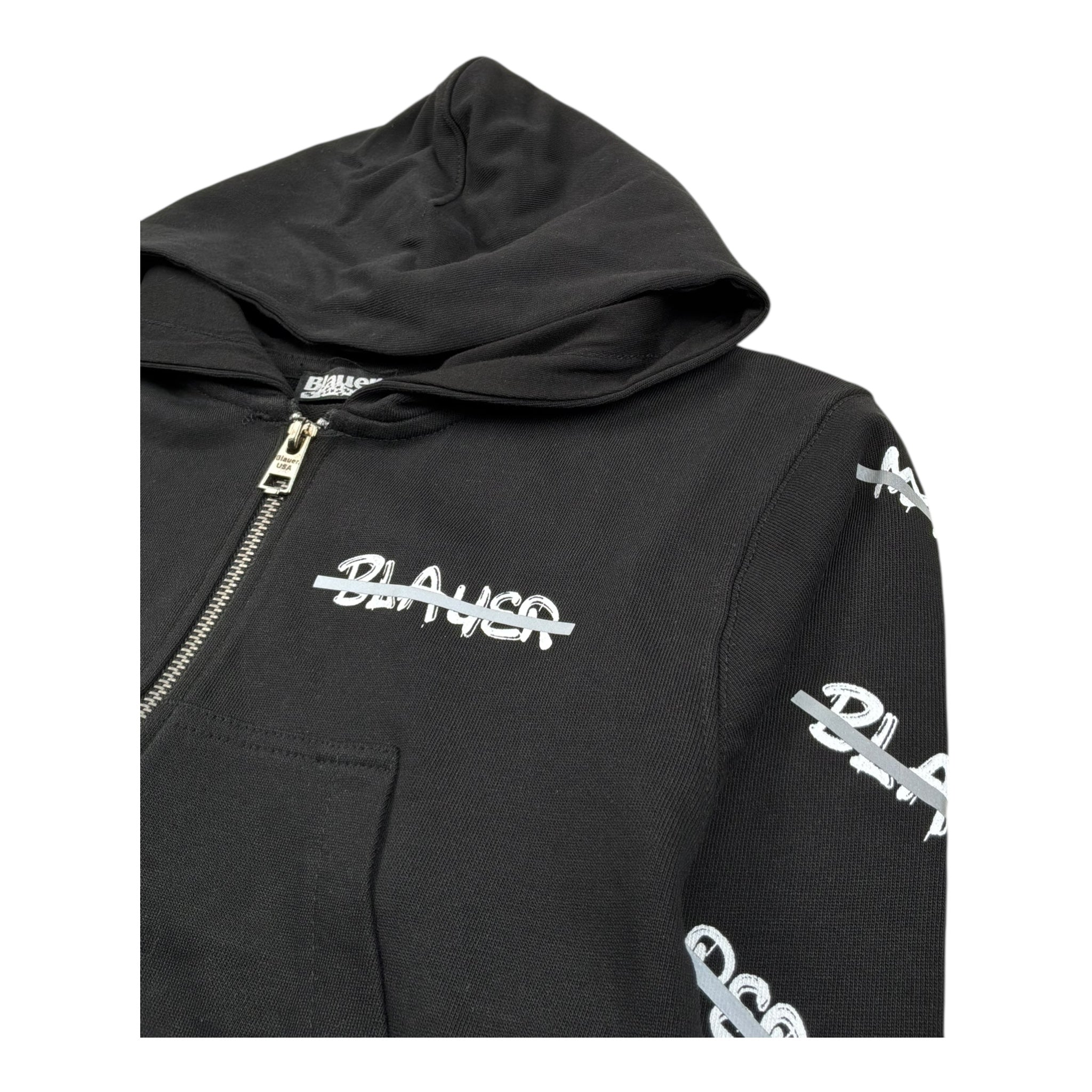 Blauer Felpa con Zip E Cappuccio Tinta Unita con Stampe per Neonata 25SBLGF02547N NERO BLAUER 