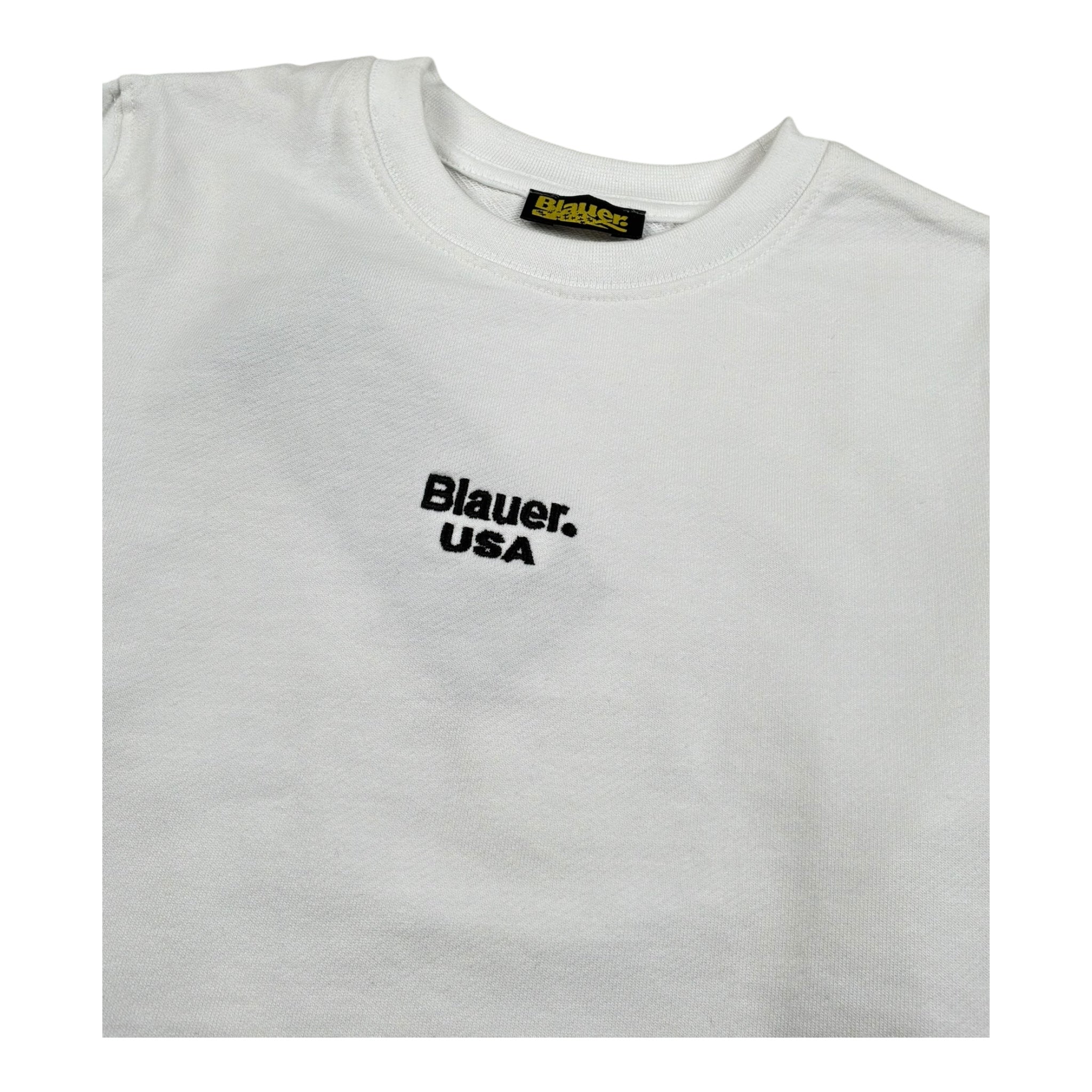 Blauer Felpa Chiusa Girocollo Tinta Unita con Stampa per Bambino 25SBLKF03551 BIANCO BLAUER 