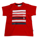 Boss T-Shirt Girocollo Tinta Unita con Stampa per Neonato J05838 ROSSO BOSS 