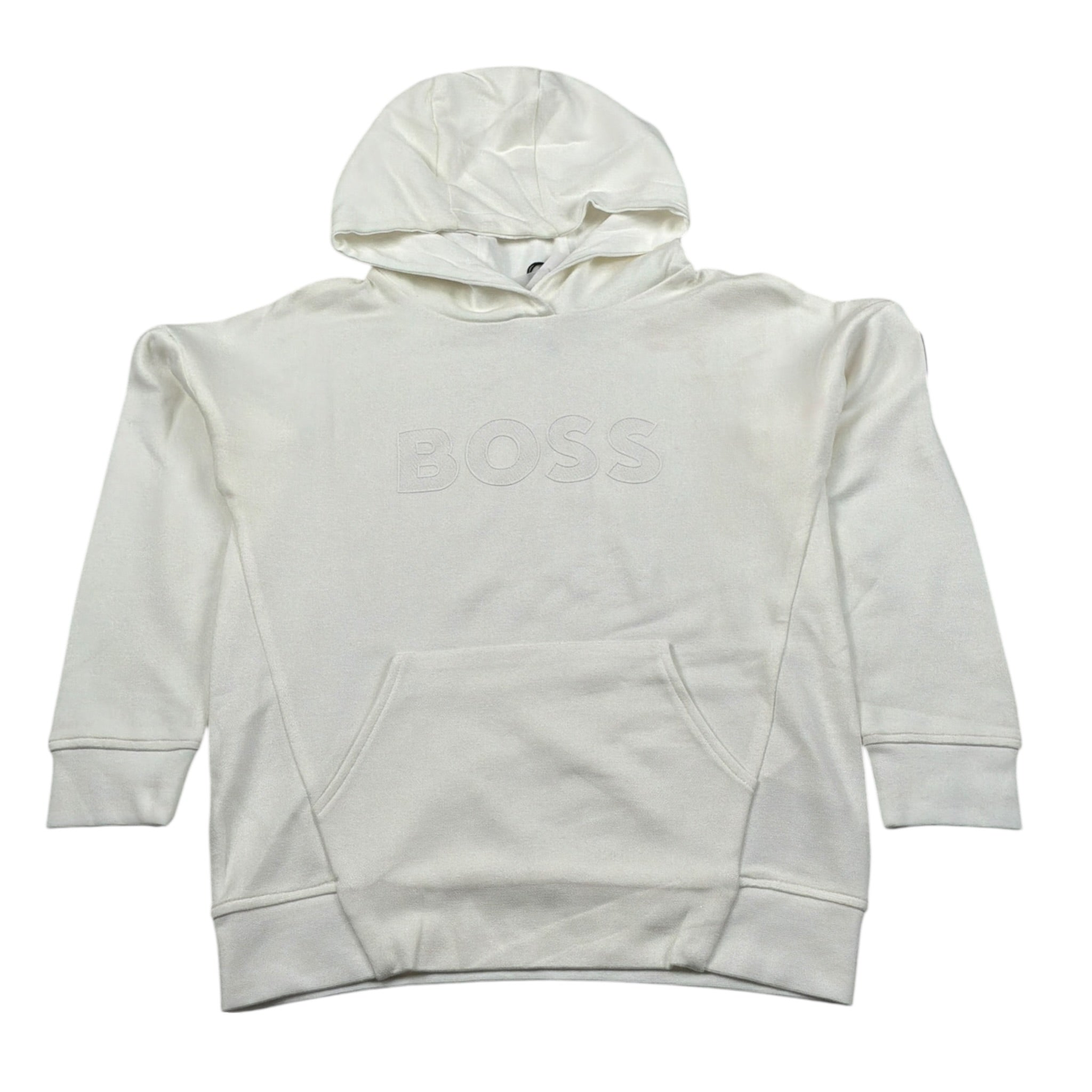Boss Felpa Chiusa con Cappuccio tinta unita Panna per Bambino J25O48 PANNA BOSS 
