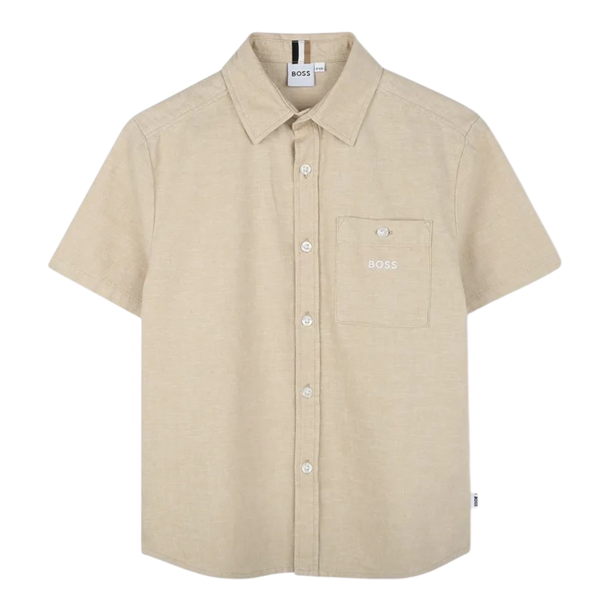 Boss Camicia Mezza Manica Tinta Unita per Bambino J52008X BEIGE BOSS 