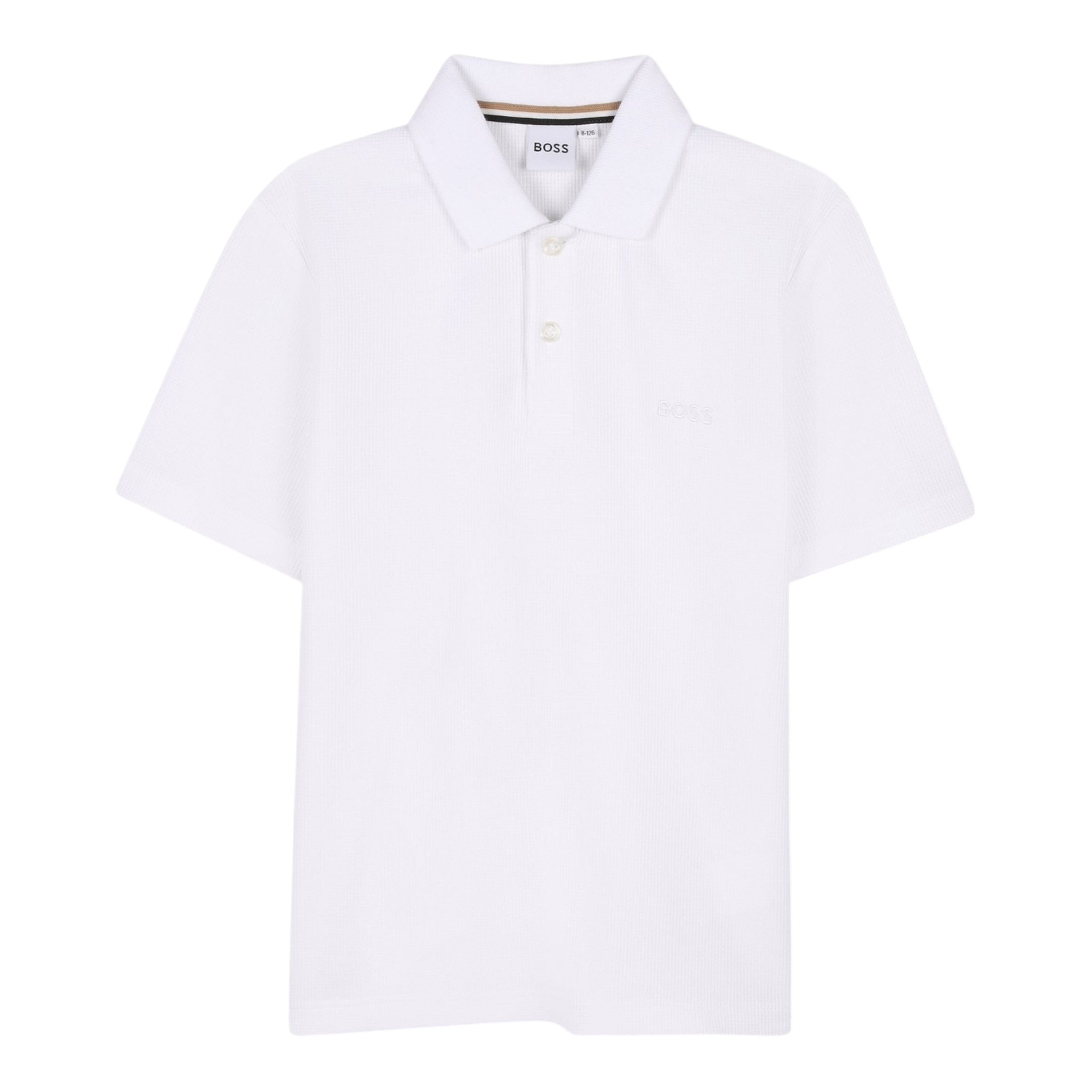 Boss Polo Mezza Manica Tinta Unita per Bambino J52042 BIANCO BOSS 