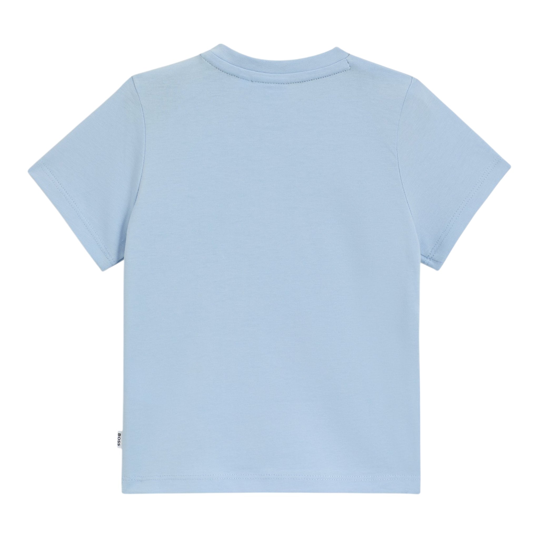 Boss T-Shirt Girocollo Tinta Unita con Logo per Bambino J52108J AZZURRO BOSS 
