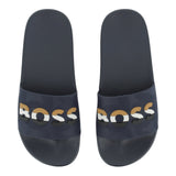 Boss Ciabatte Tinta Unita con Logo per Bambino J52269 BLU BOSS 