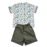 Calamaro Completo 2 Pezzi Camicia-Bermuda per Bambino 17940J BIANCO/VERDE CALAMARO 