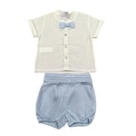Calamaro Completo 2 Pezzi Camicia-Bermuda Bicolore per Neonato 17972N BIANCO/AZZURRO CALAMARO 