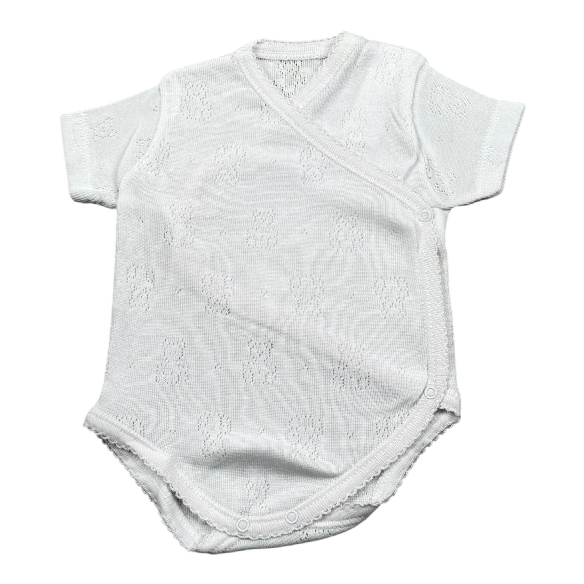 Calamaro Body Tinta Unita Traforato per Neonata OEOE BIANCO CALAMARO 