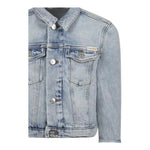 Calvin Klein Giubbino In Denim Tinta Unita con Bottoni per Bambina IB0IB02308 AZZURRO CALVIN KLEIN 