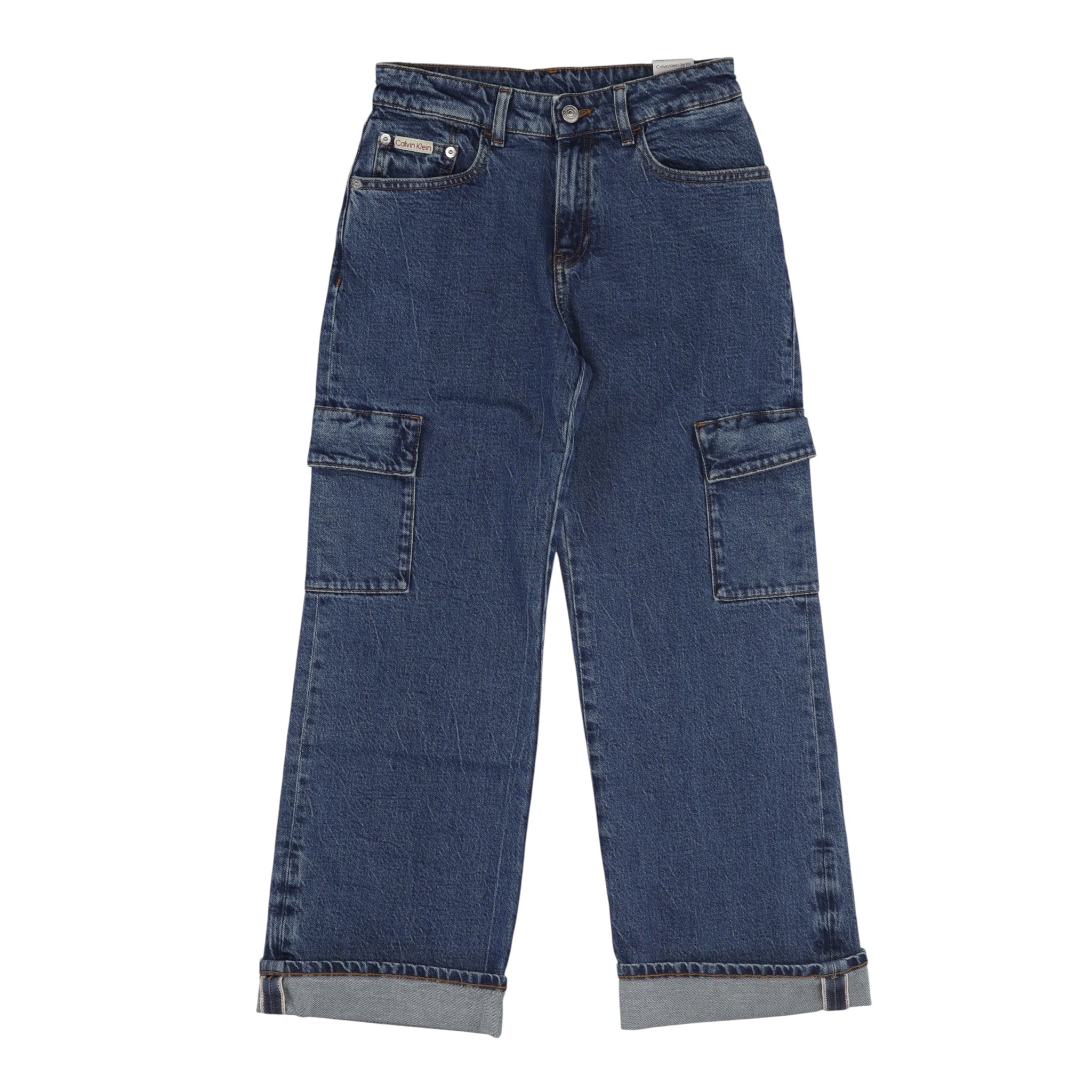 Calvin Klein Jeans Tinta Unita con Girovita Regolabile per Bambina IB0IB02318 BLU CALVIN KLEIN 