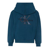 Calvin Klein Felpa Tinta Unita con Zip E Cappuccio per Bambino IB0IB02379 BLU CALVIN KLEIN 