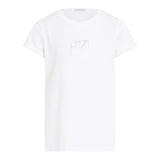 Calvin Klein T-Shirt Girocollo Tinta Unita con Logo per Bambina IG0IG02530 BIANCO CALVIN KLEIN 