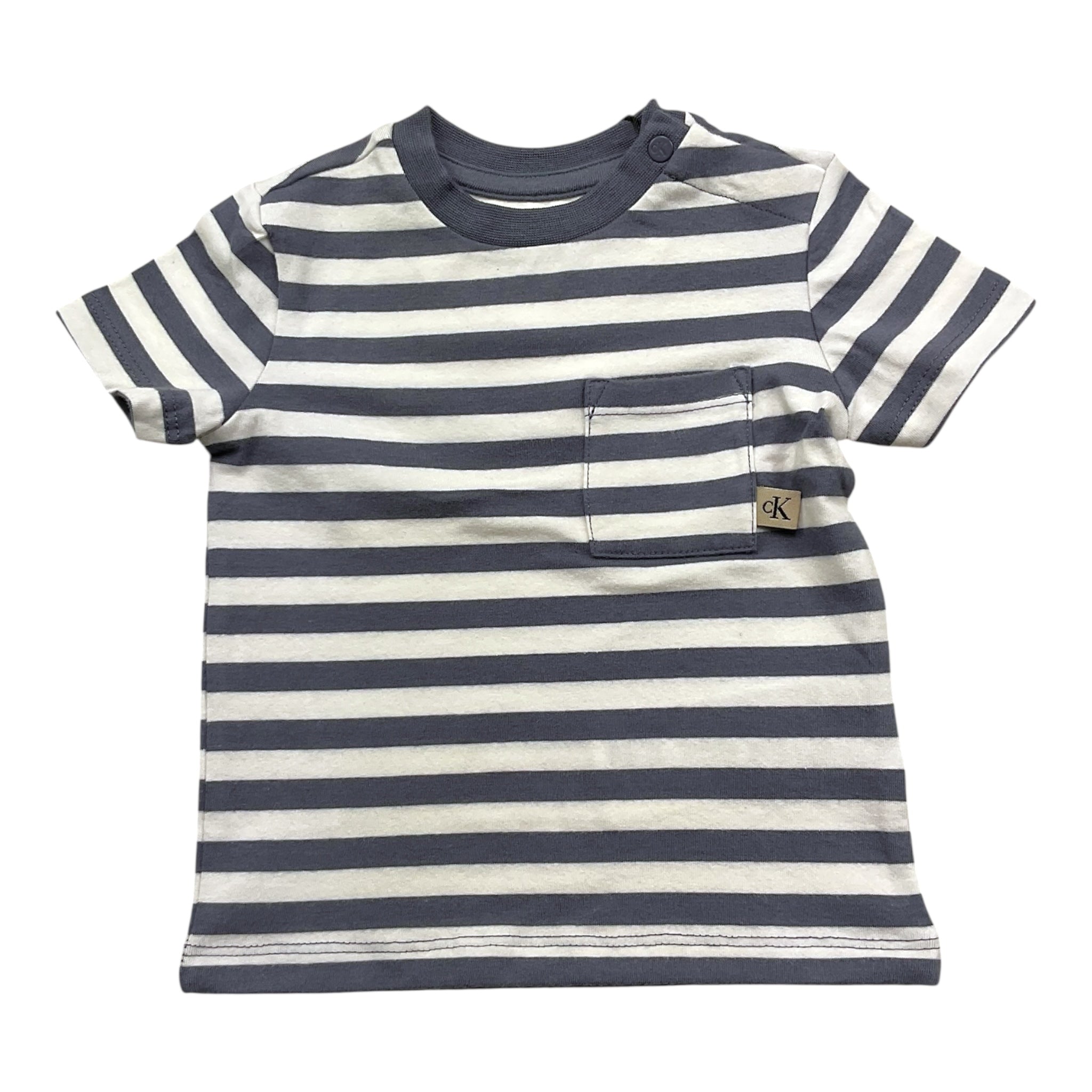 Calvin Klein T-Shirt Girocollo Tinta Unita con Fantasia A Righe per Neonato IN0IN02950 BIANCO CALVIN KLEIN 