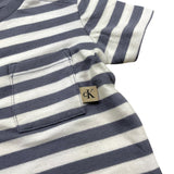 Calvin Klein T-Shirt Girocollo Tinta Unita con Fantasia A Righe per Bambino IN0IN02950J BIANCO CALVIN KLEIN 
