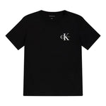Calvin Klein T-Shirt Girocollo Tinta Unita con Logo per Bambino IU0IU00678X NERO CALVIN KLEIN 