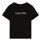 Calvin Klein T-Shirt Girocollo Tinta Unita con Stampa per Bambino IU0IU00682 NERO CALVIN KLEIN 