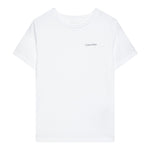 Calvin Klein T-Shirt Girocollo Tinta Unita con Logo per Bambino IU0IU0683 BIANCO CALVIN KLEIN 