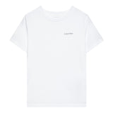 Calvin Klein T-Shirt Girocollo Tinta Unita con Logo per Bambino IU0IU0683 BIANCO CALVIN KLEIN 