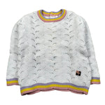 Carre'Ment Beau Maglia Girocollo Tinta Unita Traforata per Neonata Y05227 BIANCO CARRE'MENT BEAU 