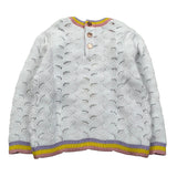 Carre'Ment Beau Maglia Girocollo Tinta Unita Traforata per Neonata Y05227 BIANCO CARRE'MENT BEAU 