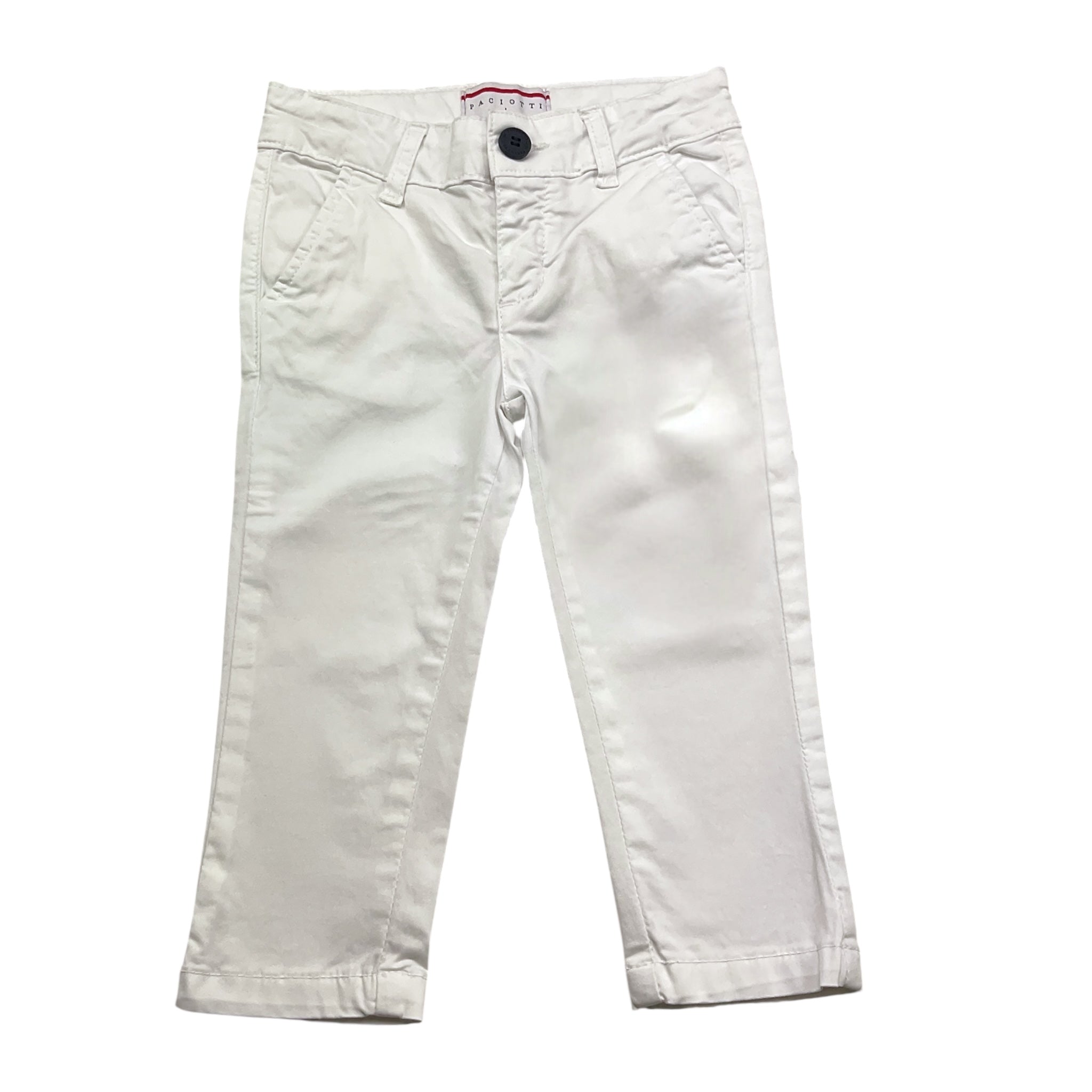 Cesare Paciotti Pantalone Tinta Unita con Girovita Regolabile per Neonato PTP4161B BIANCO CESARE PACIOTTI 