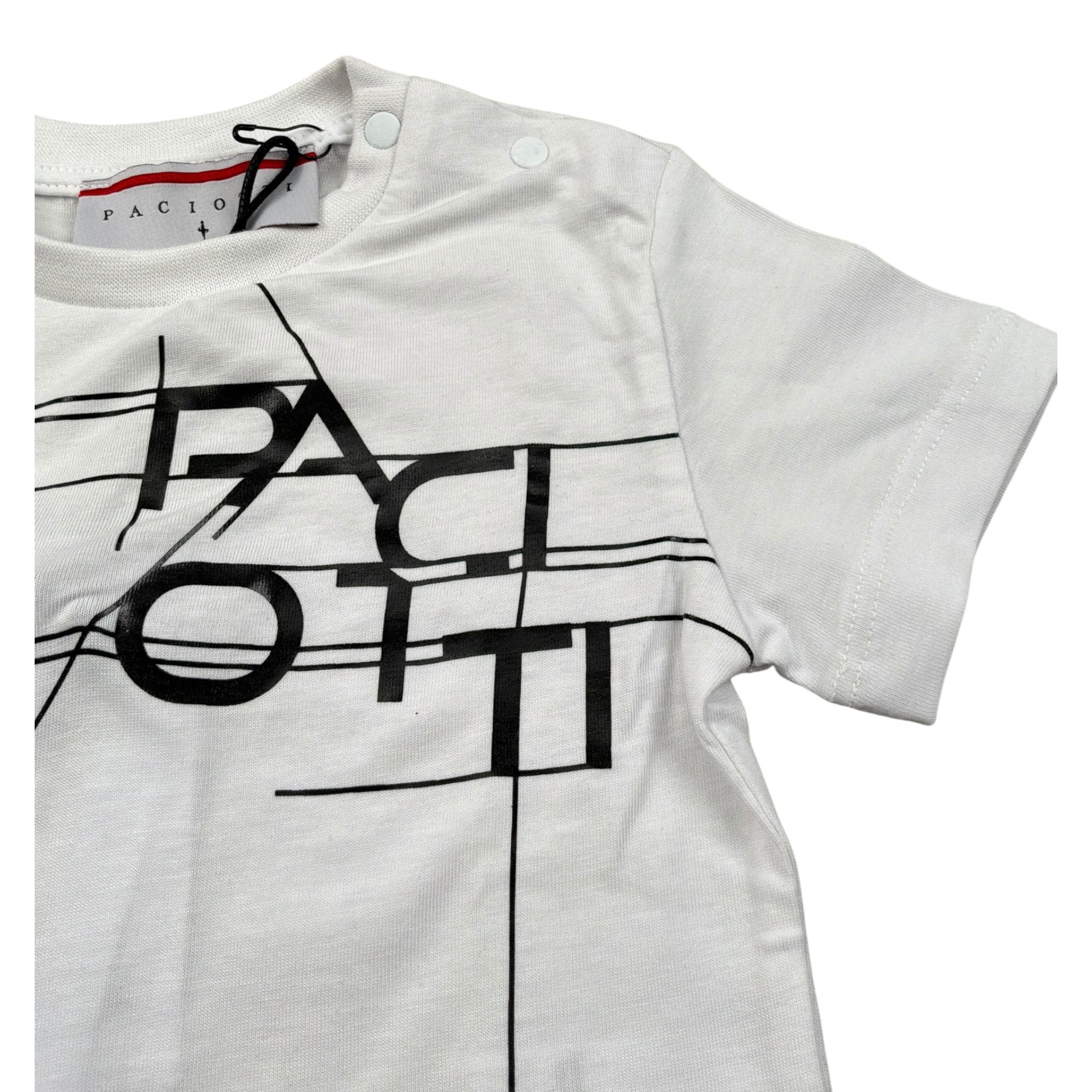 Cesare Paciotti T-Shirt Girocollo tinta unita con Stampa Bianco per Bambino TSP5165BXXX BIANCO CESARE PACIOTTI 