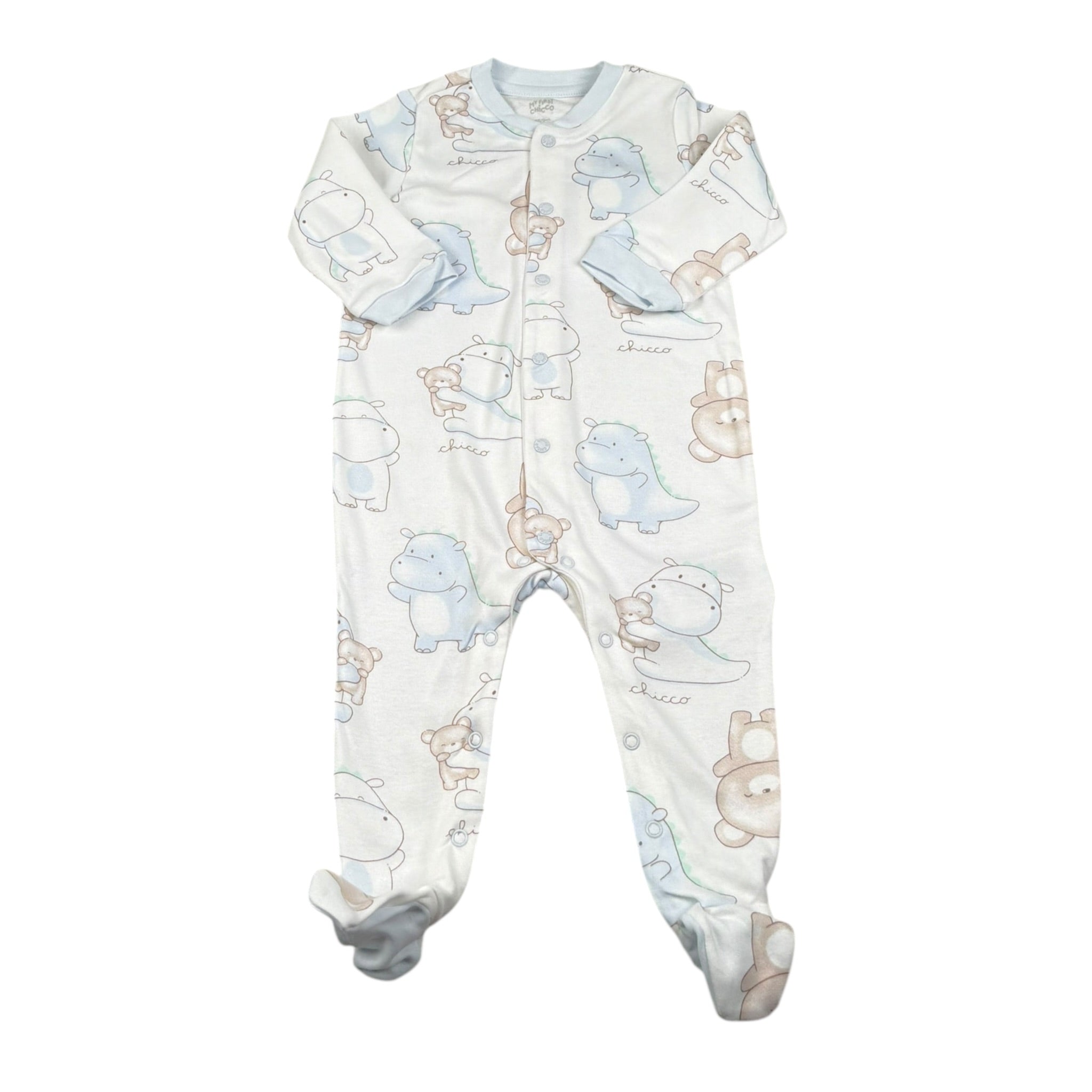 Chicco Tutina Tinta Unita con Stampa per Neonato 02400 BIANCO CHICCO 