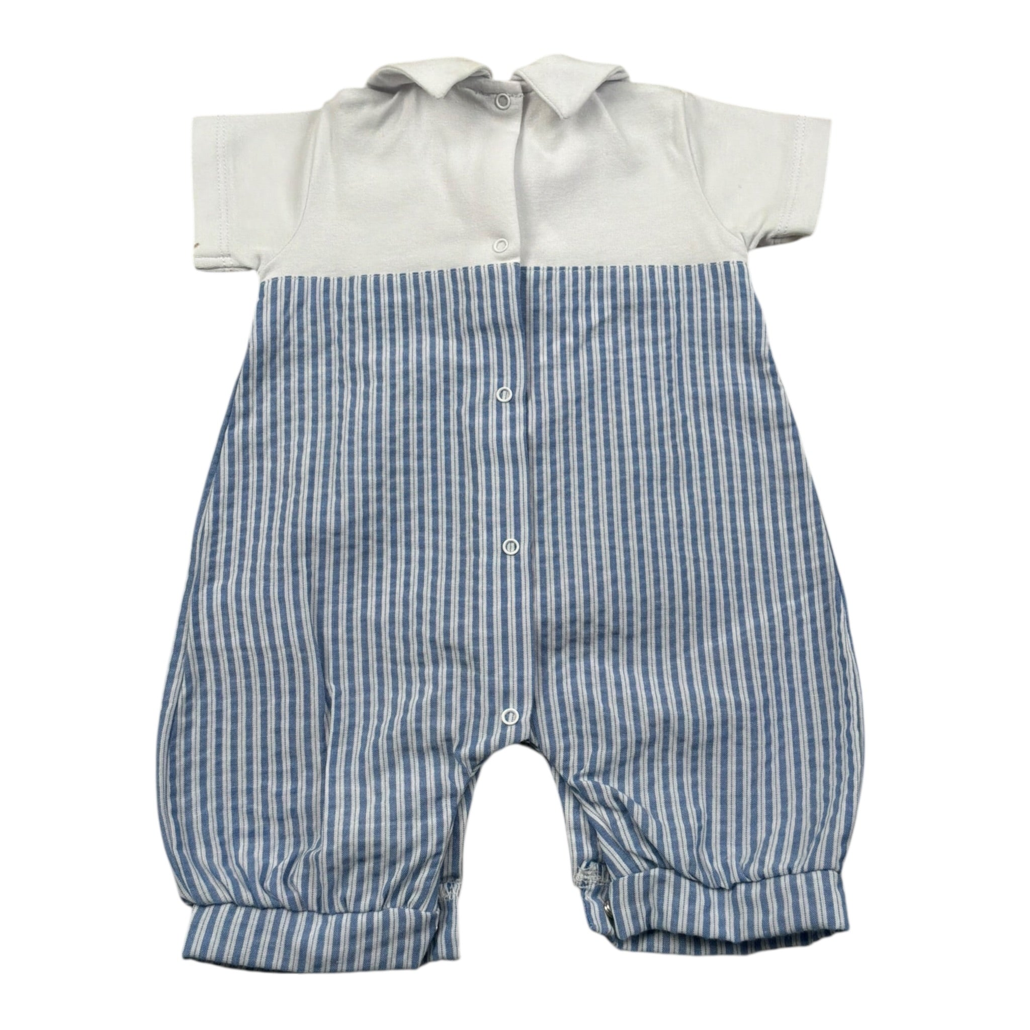 Coccode Pagliaccetto Mezza Manica con Finta Salopette per Neonato C55154 BLU COCCODE 