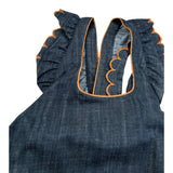 Coco' Et Mama' Salopette Tinta Unita In Denim per Bambina ELETTRA BLU COCO' ET MAMA' 
