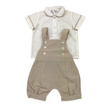 Colibri Completo 2 Pezzi Camicia-Salopette Bicolore per Neonato 2CCTCP BIANCO/BEIGE COLIBRI 