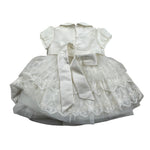 Colori Chiari Abito Mezza Manica tinta unita con Tulle Bianco per Neonata FN1053523232 BIANCO COLORI CHIARI 