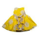 Colori Chiari Abito Giromanica tinta unita con Cinturino Giallo per Neonata FN107059 GIALLO COLORI CHIARI 