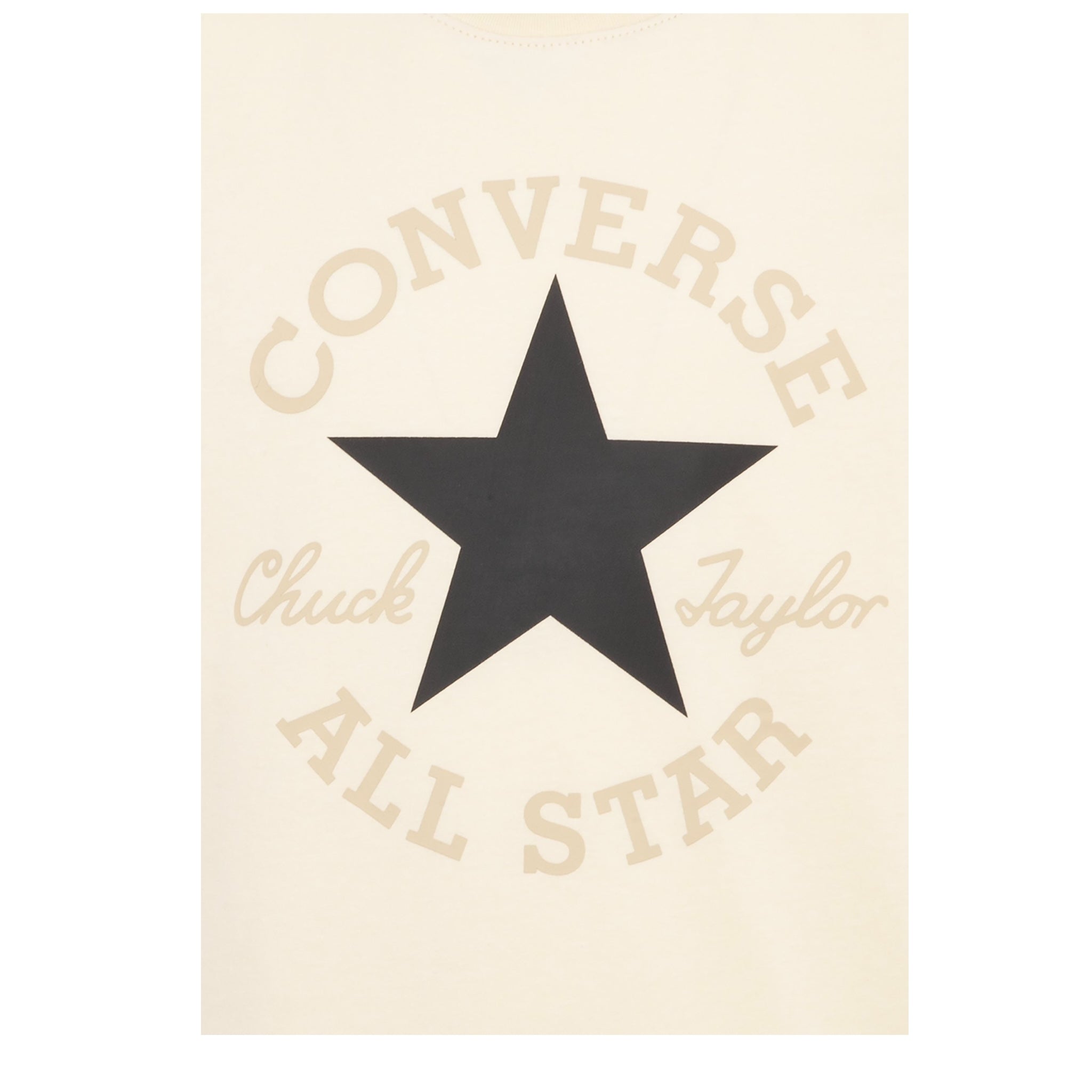Converse T-Shirt Girocollo Tinta Unita con Logo per Bambino 9CD483 BEIGE CONVERSE 