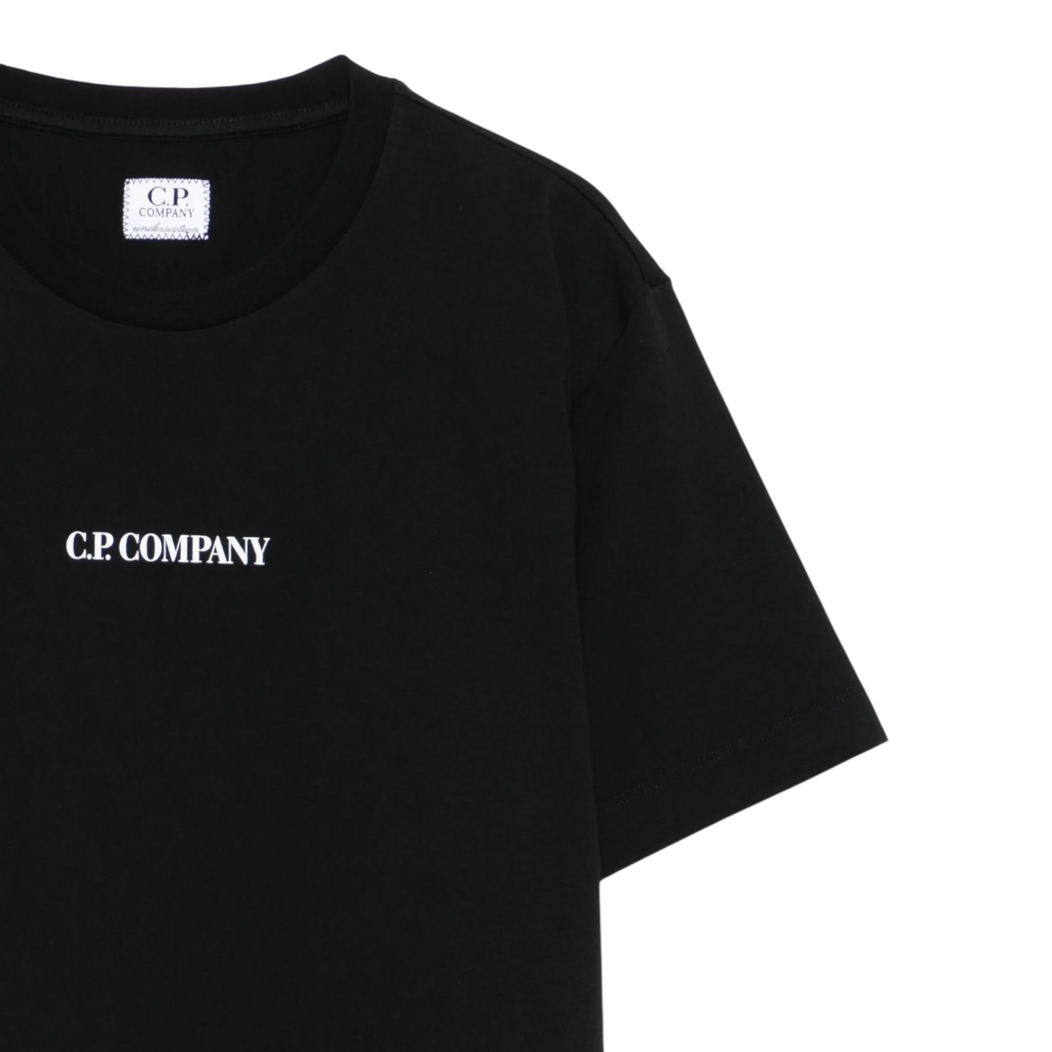 C.P. Company T-Shirt tinta unita con Stampa Nero per Bambino CBM008 NERO C.P. COMPANY 