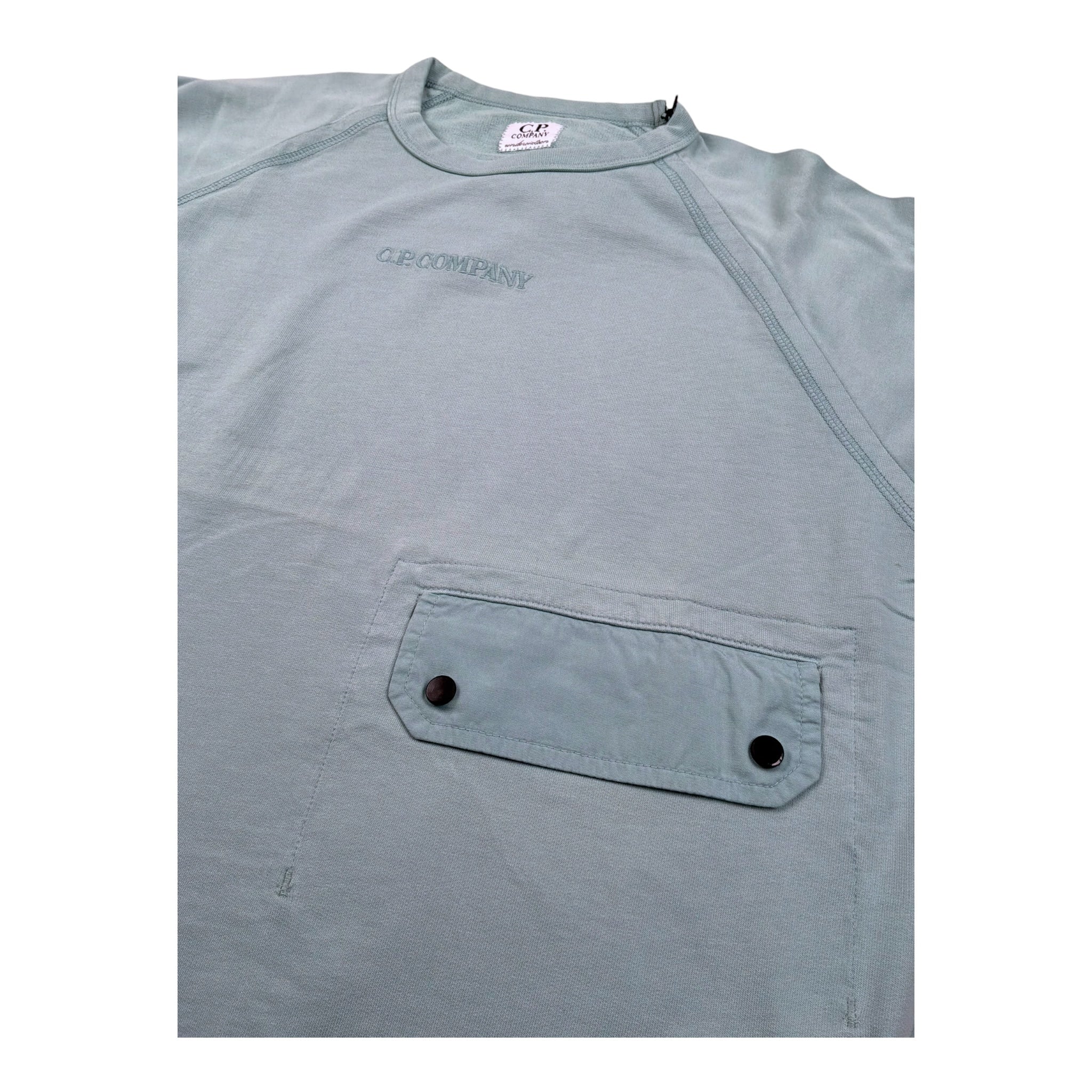 C.P. Company Felpa Chiusa Girocollo Tinta Unita per Bambino CUF015 VERDE ACQUA C.P. COMPANY 