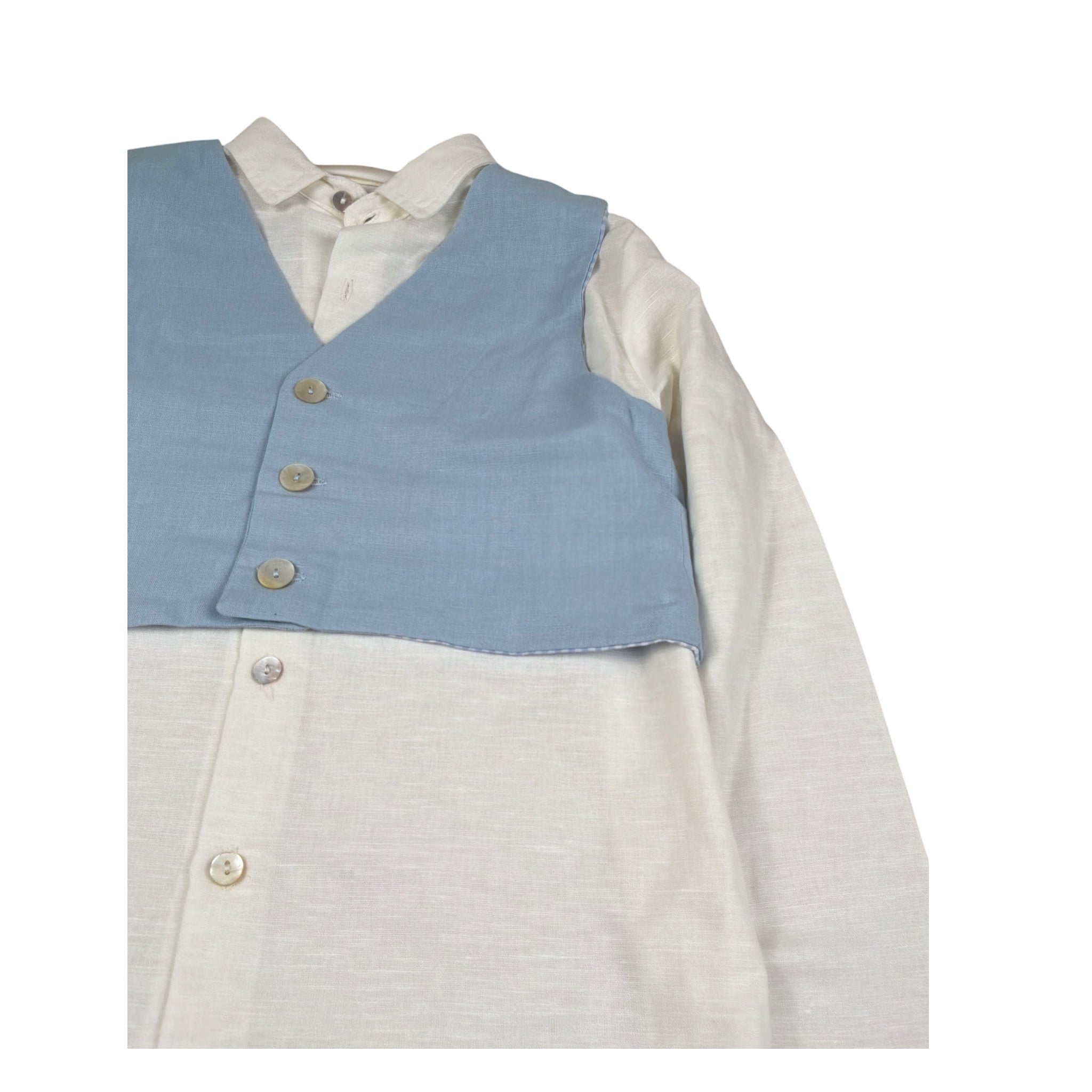 Cua-Cuak Completo 3 Pezzi Camicia-Gilet-Bermuda Azzurro per Bambino 4815 AZZURRO CUA-CUAK 