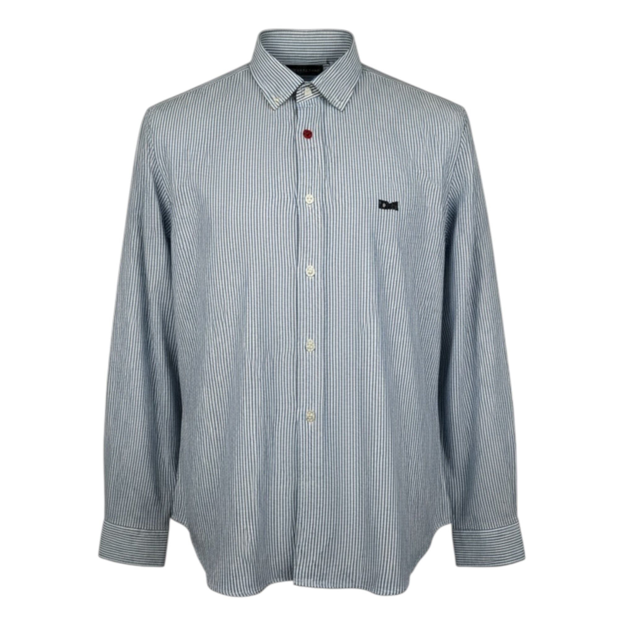 Daniele Alessandrini Camicia tinta unita con Fantasia A Righe Azzurro per Bambino 1235C1198 AZZURRO DANIELE ALESSANDRINI 