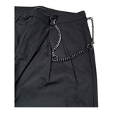 Daniele Alessandrini Pantalone Tinta Unita con Girovita Regolabile con Catena per Bambino 1235P11722 NERO DANIELE ALESSANDRINI 