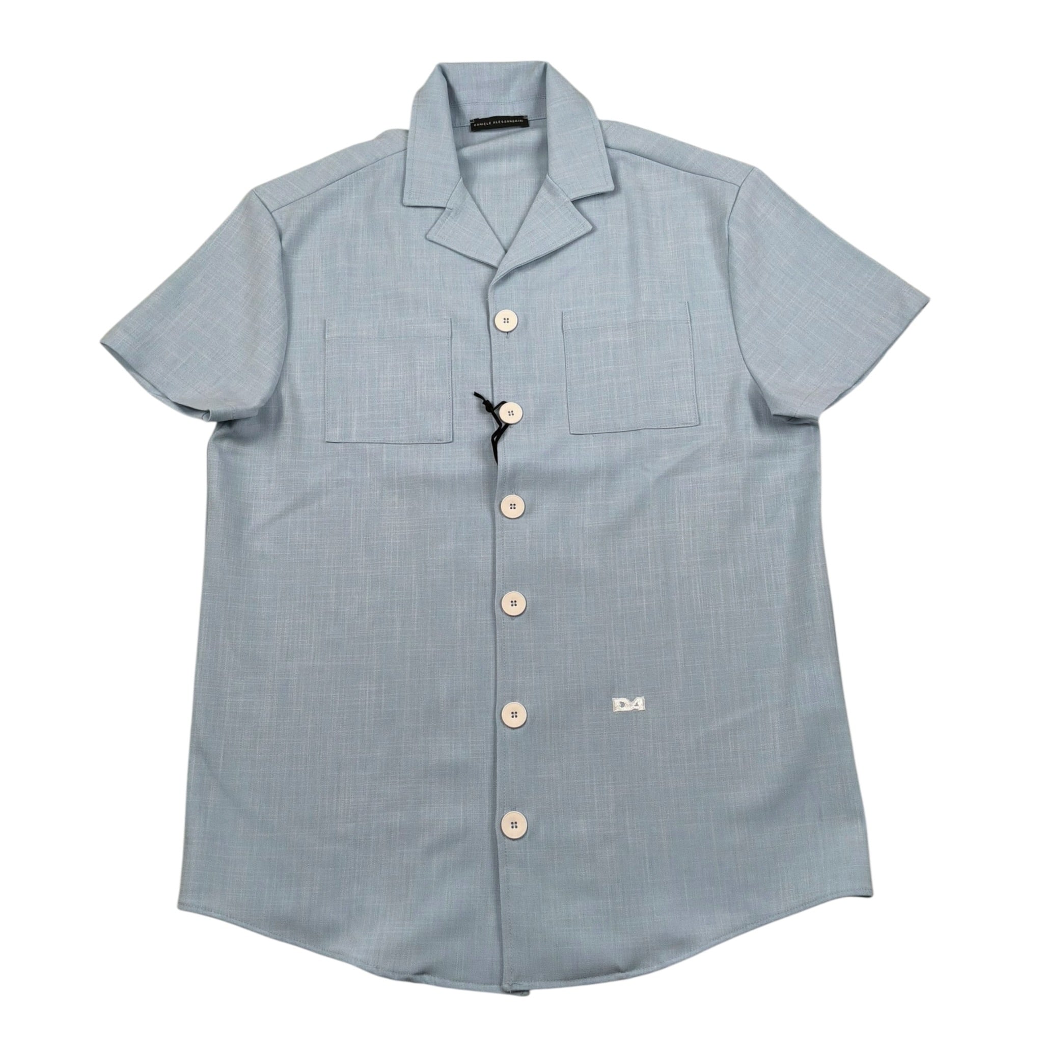Daniele Alessandrini Camicia Mezza Manica Tinta Unita per Bambino 1236C002300 AZZURRO DANIELE ALESSANDRINI 