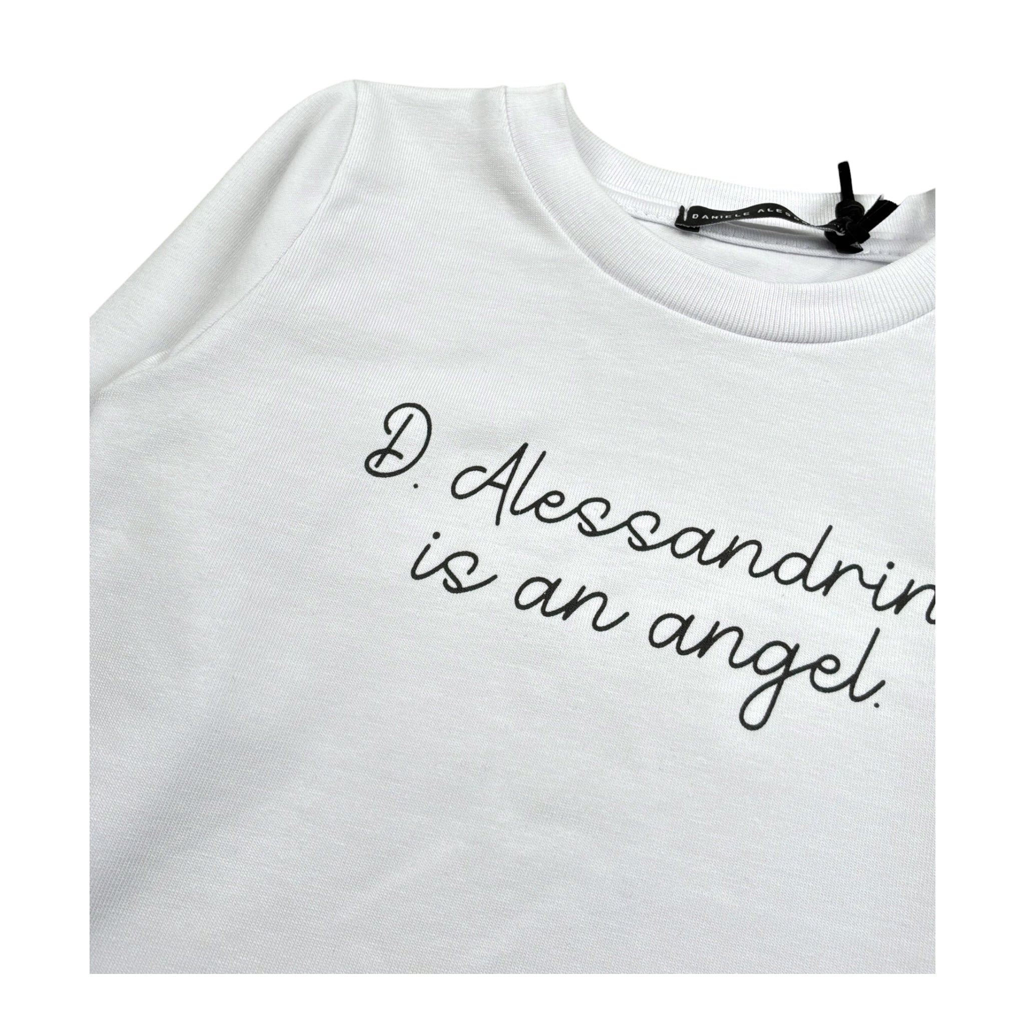 Daniele Alessandrini Shirt Girocollo Tinta Unita con Logo per Bambino 1291M00072 BIANCO DANIELE ALESSANDRINI 