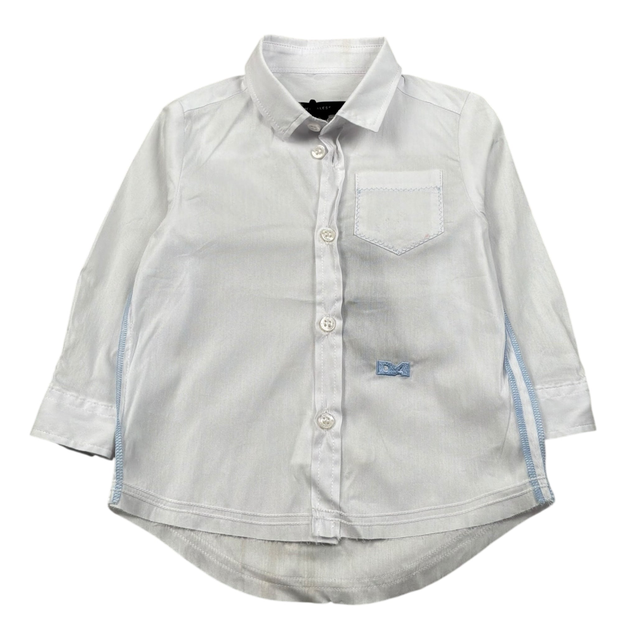 Daniele Alessandrini Camicia Manica Lunga Tinta Unita con Taschino per Neonato 1295C00072N BIANCO DANIELE ALESSANDRINI 