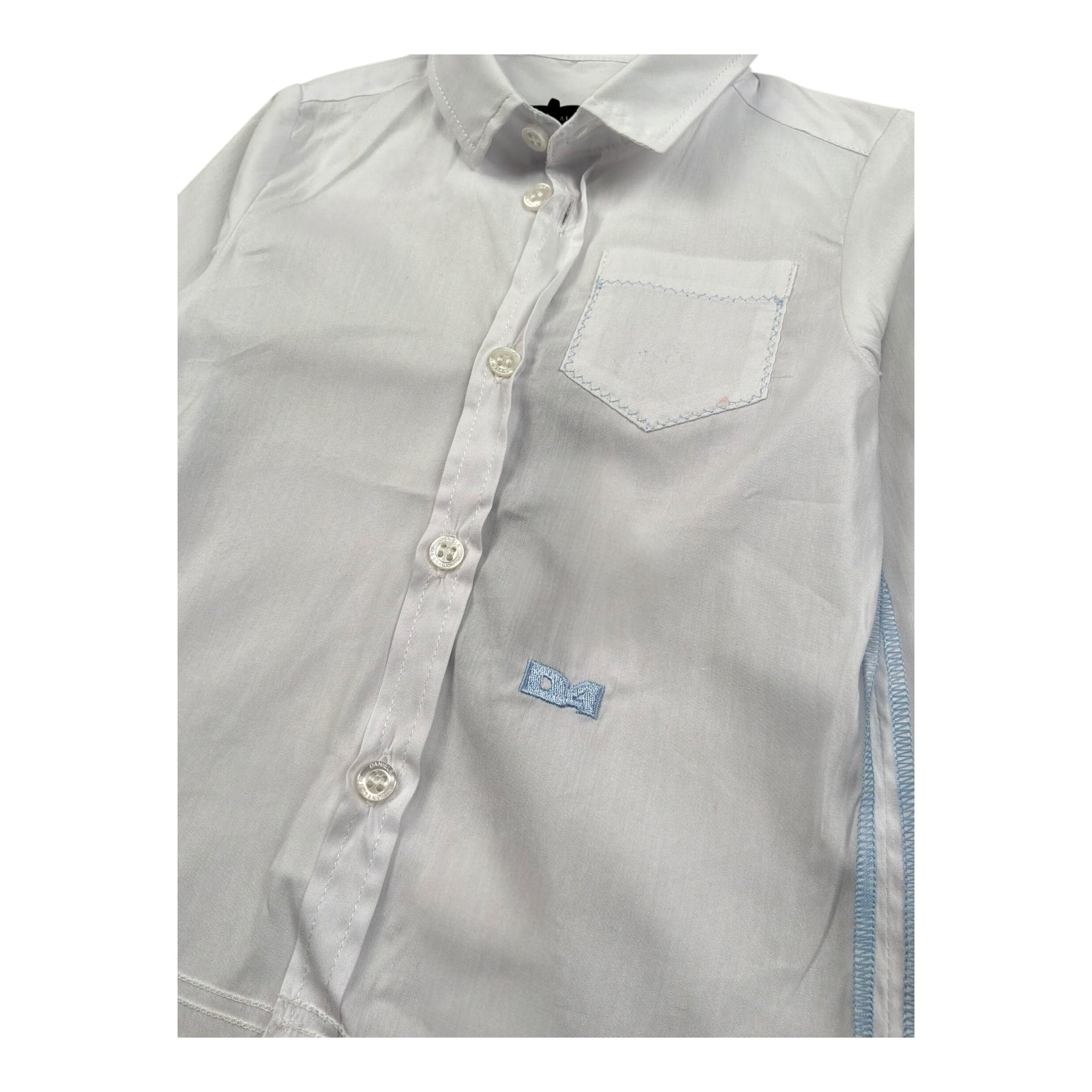 Daniele Alessandrini Camicia Manica Lunga Tinta Unita con Taschino per Neonato 1295C00072N BIANCO DANIELE ALESSANDRINI 