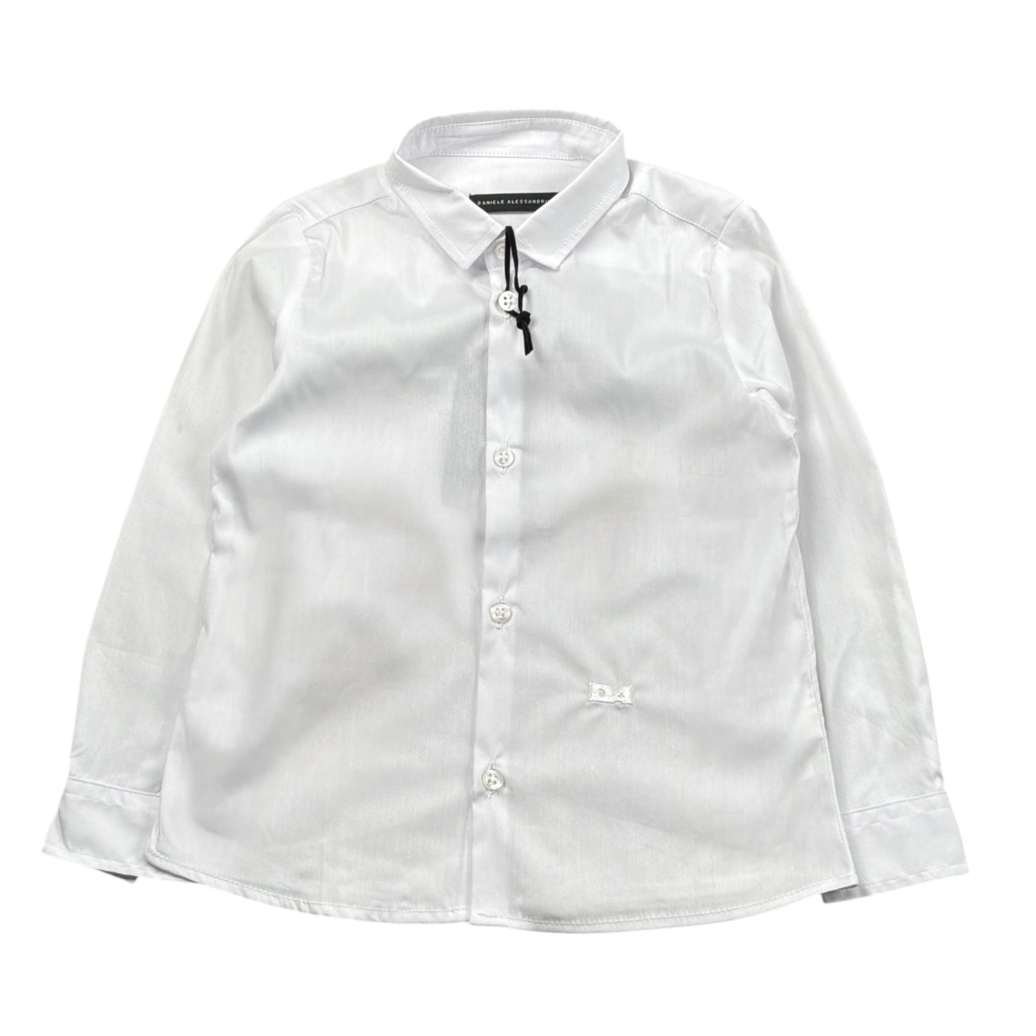 Daniele Alessandrini Camicia Manica Lunga Tinta Unita con Stampa per Bambino 1295C00084J BIANCO DANIELE ALESSANDRINI 