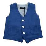 Daniele Alessandrini Gilet Tinta Unita con Bottoni per Bambino 1296B00052 BLU DANIELE ALESSANDRINI 