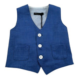 Daniele Alessandrini Gilet Tinta Unita con Bottoni per Bambino 1296B00052 BLU DANIELE ALESSANDRINI 