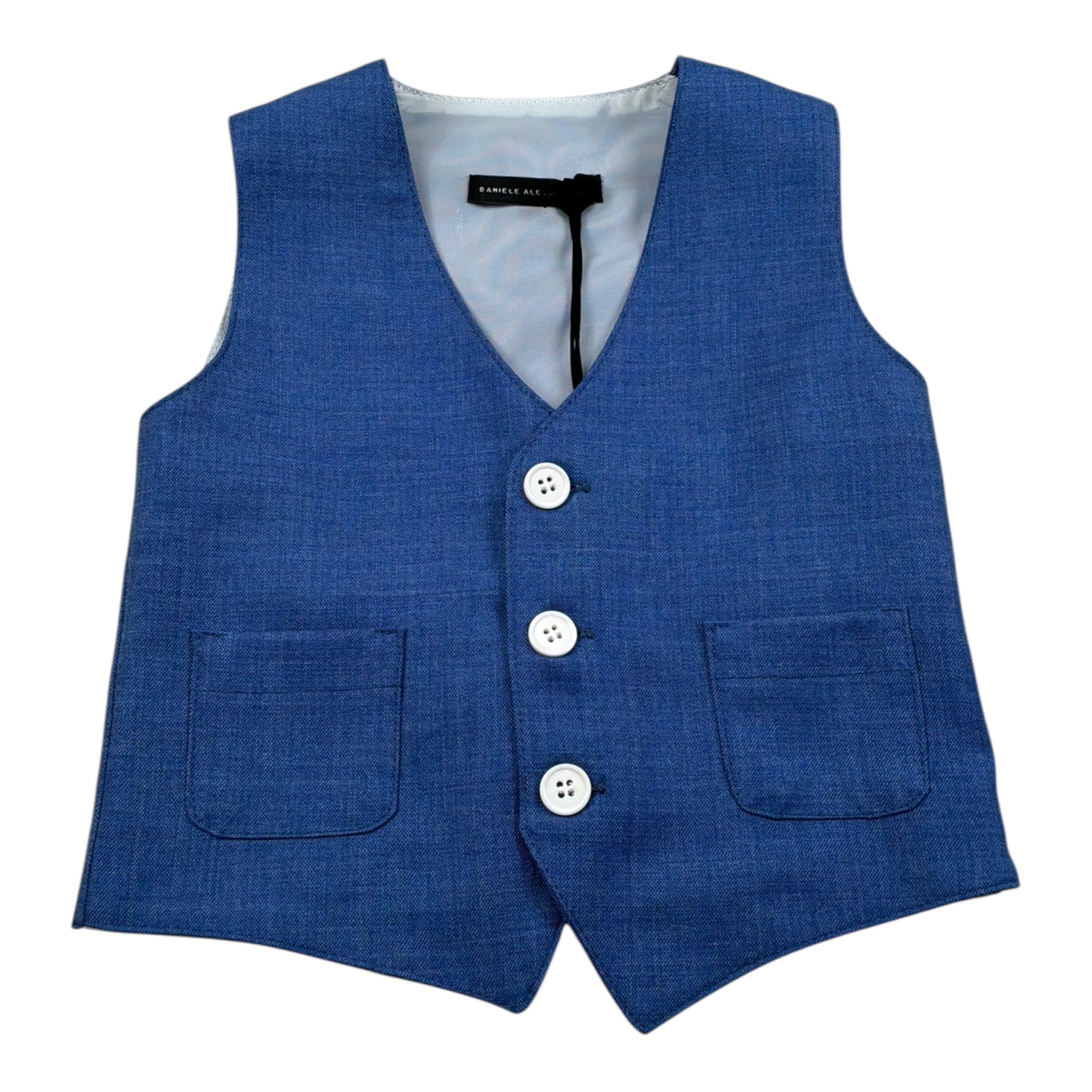 Daniele Alessandrini Gilet Tinta Unita con Bottoni per Neonato 1296B00052N BLU DANIELE ALESSANDRINI 